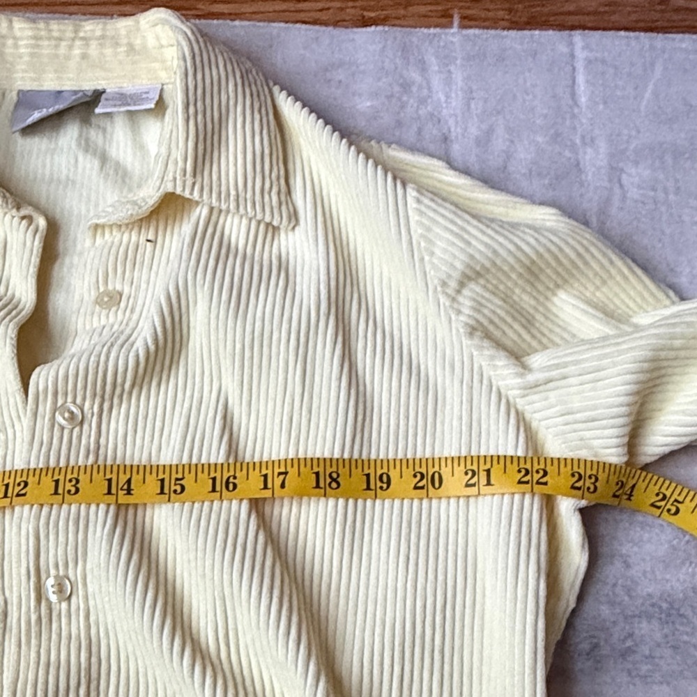 (222)Blair Light Yellow Striped Button Down Shirt - Picture 4 of 4